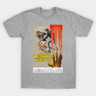 Classic Drive-In Movie Poster - I Was a Teenage Werewolf T-Shirt